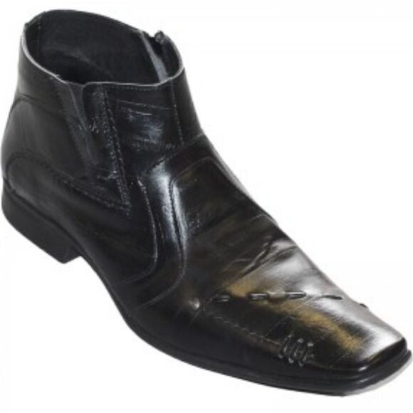 FREEMOOD LEATHER POINTED TOE MEN'S BOOT - Picture 1 of 11